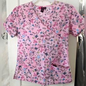 actual Scrub Breast Cancer Awareness Top